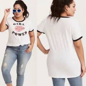 Torrid Girl Power ringer tee graphic t-shirt women’s size 5X new without tags